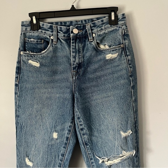 Blank NYC The Madison High Rise Crop Shark Bite Ankle Hem Mom Jeans Size 25 - Picture 4 of 15